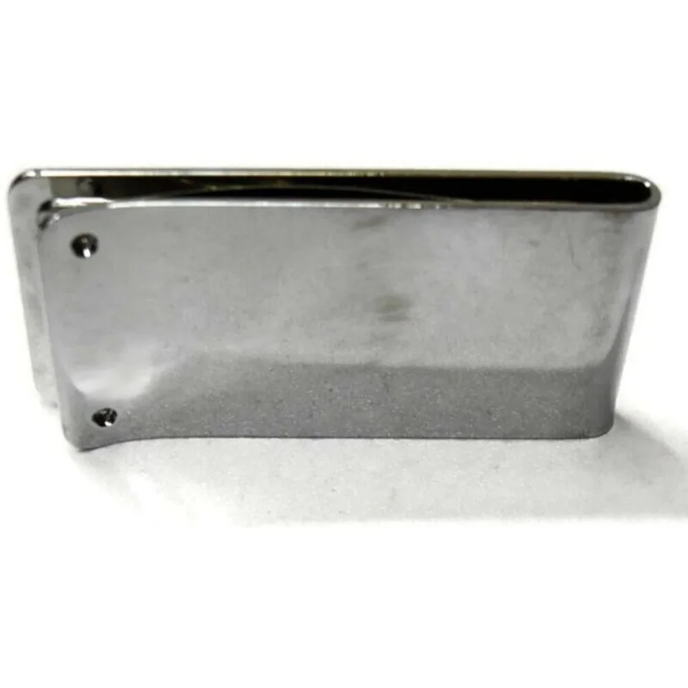 Money Clip Stainless Steel Black Leather Insert Credit Card Cash ID Holder